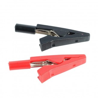 Комплект зажимов "крокодил", медь, красный/черный MTM TL 002 50000