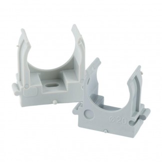 Крепеж-клипса для труб для прямого монтажа Stekker PMPH32G серая в п/э D32 мм 50763