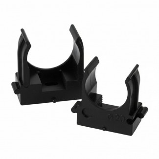 Крепеж-клипса для труб для прямого монтажа Stekker PMPH16B черная в п/э D16 мм 50770